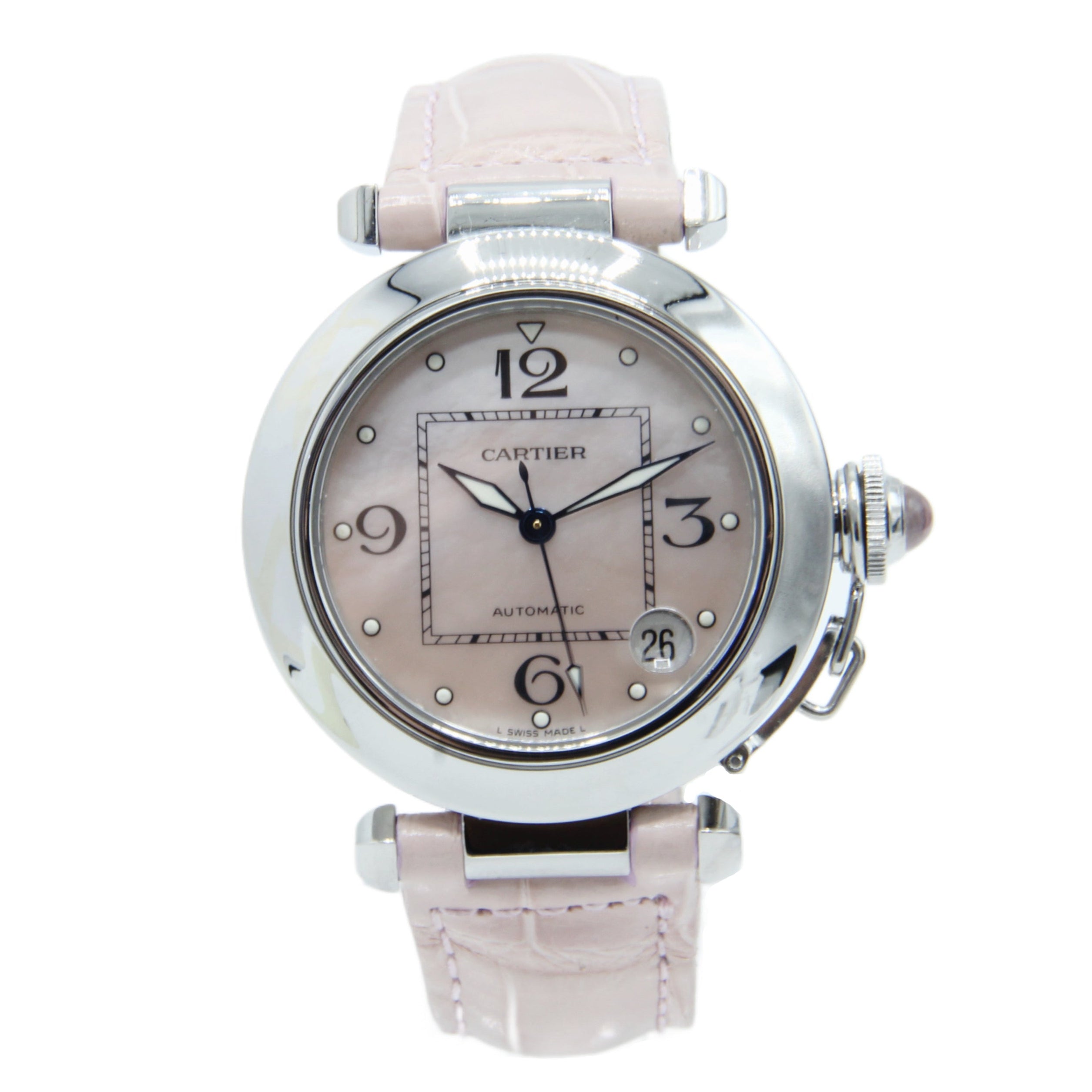 Cartier Pasha C Ref. 2324 35 mm Rare Factory Pink MOP Dial "Top Conditions" - Just Service + 30-Month Warranty