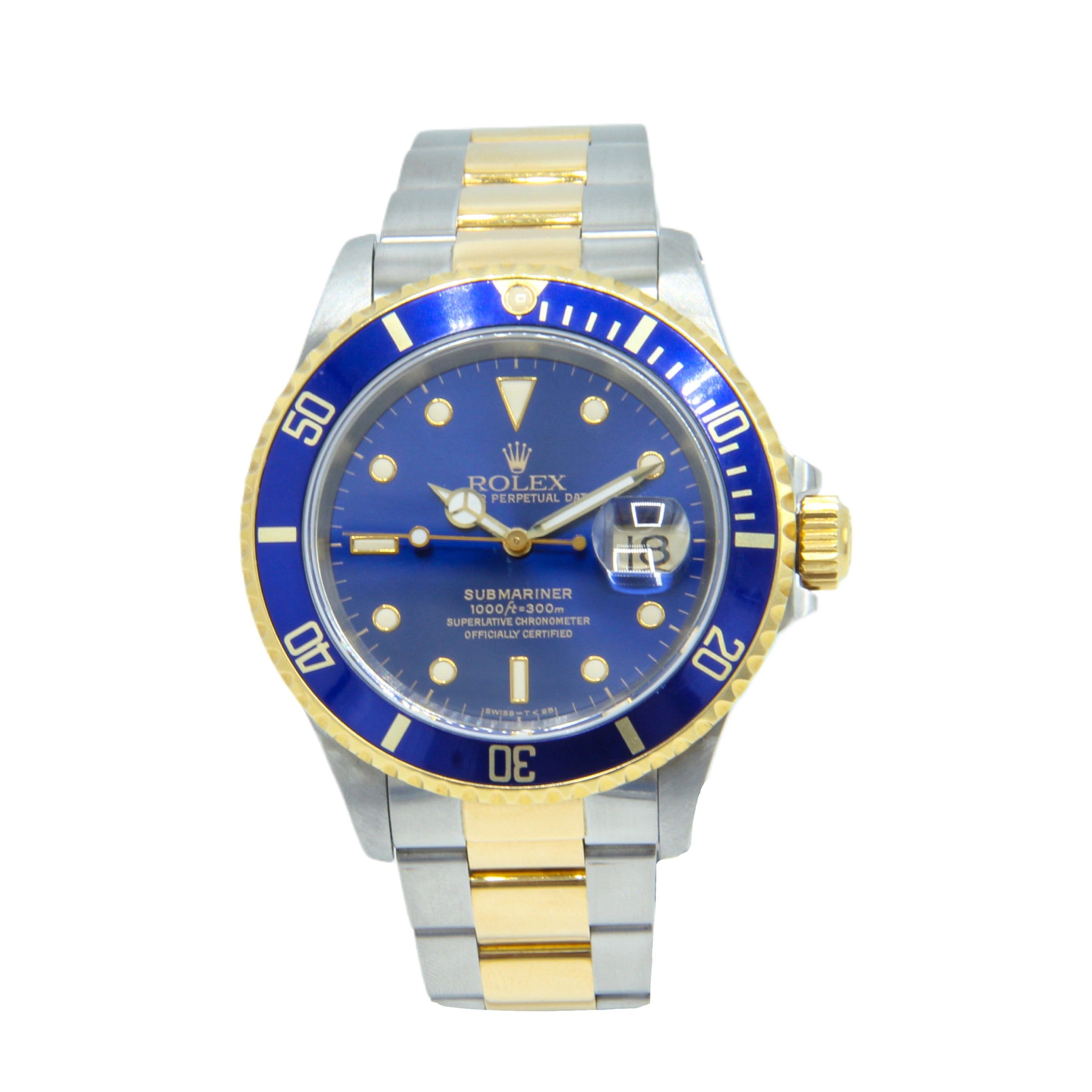 Rolex Submariner Date Ref. 16613 Year 1992 Blue Dial Steel and Gold 40mm Like New Top Condition