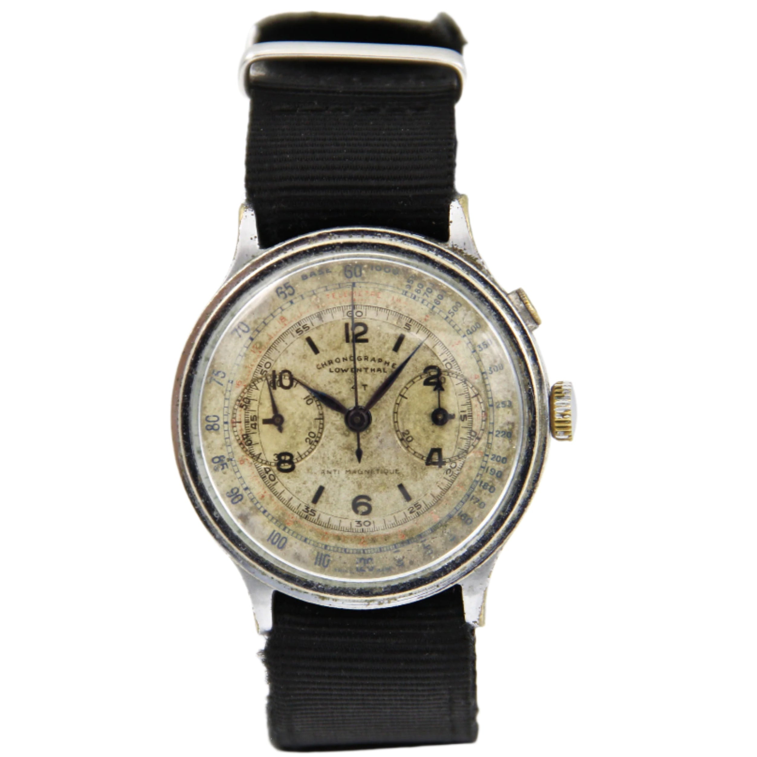 Lowenthal Button Chronograph Original Dial