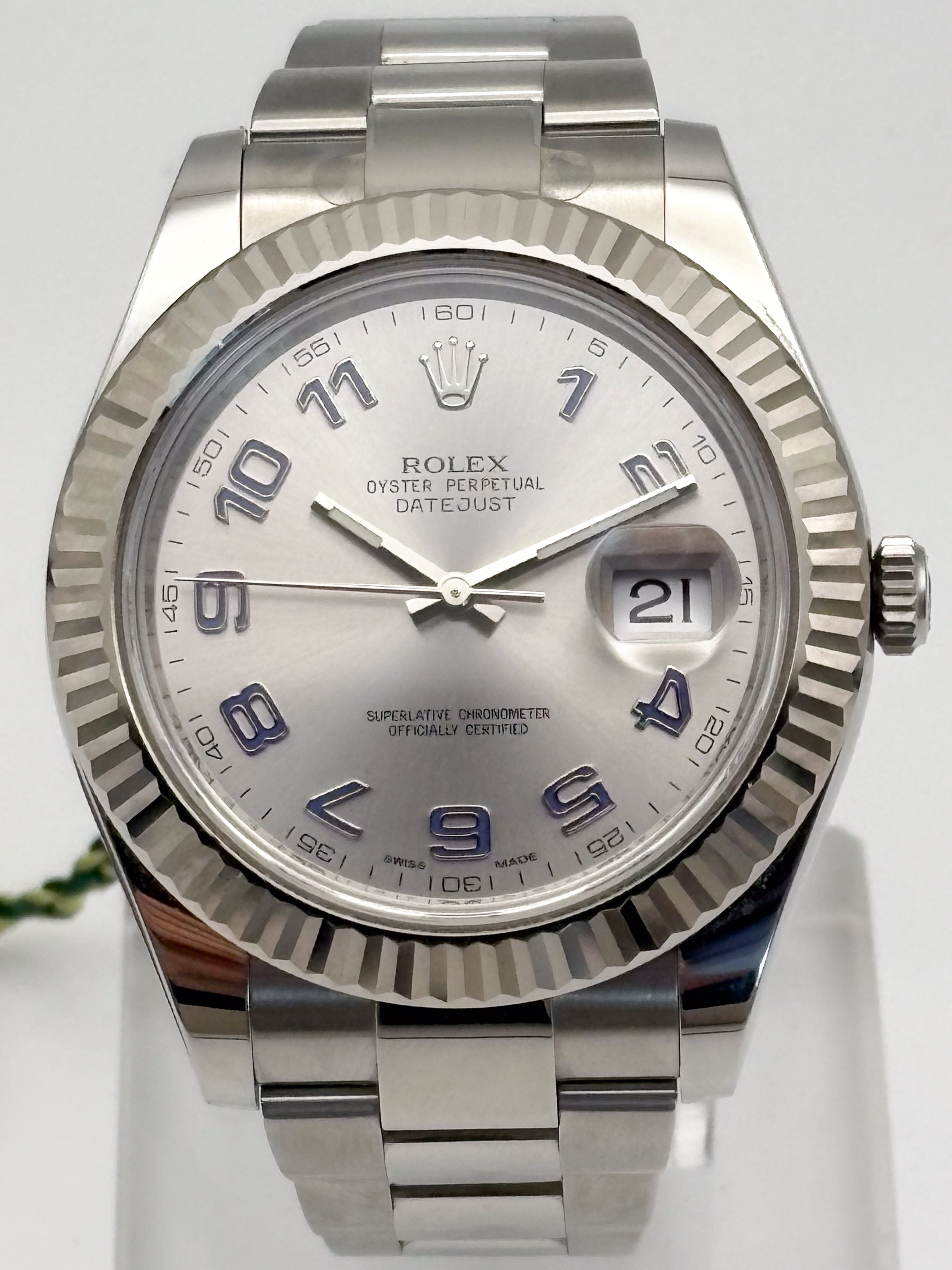 Rolex Datejust Rhodium Arabic Numerals Dial Ref. 116334