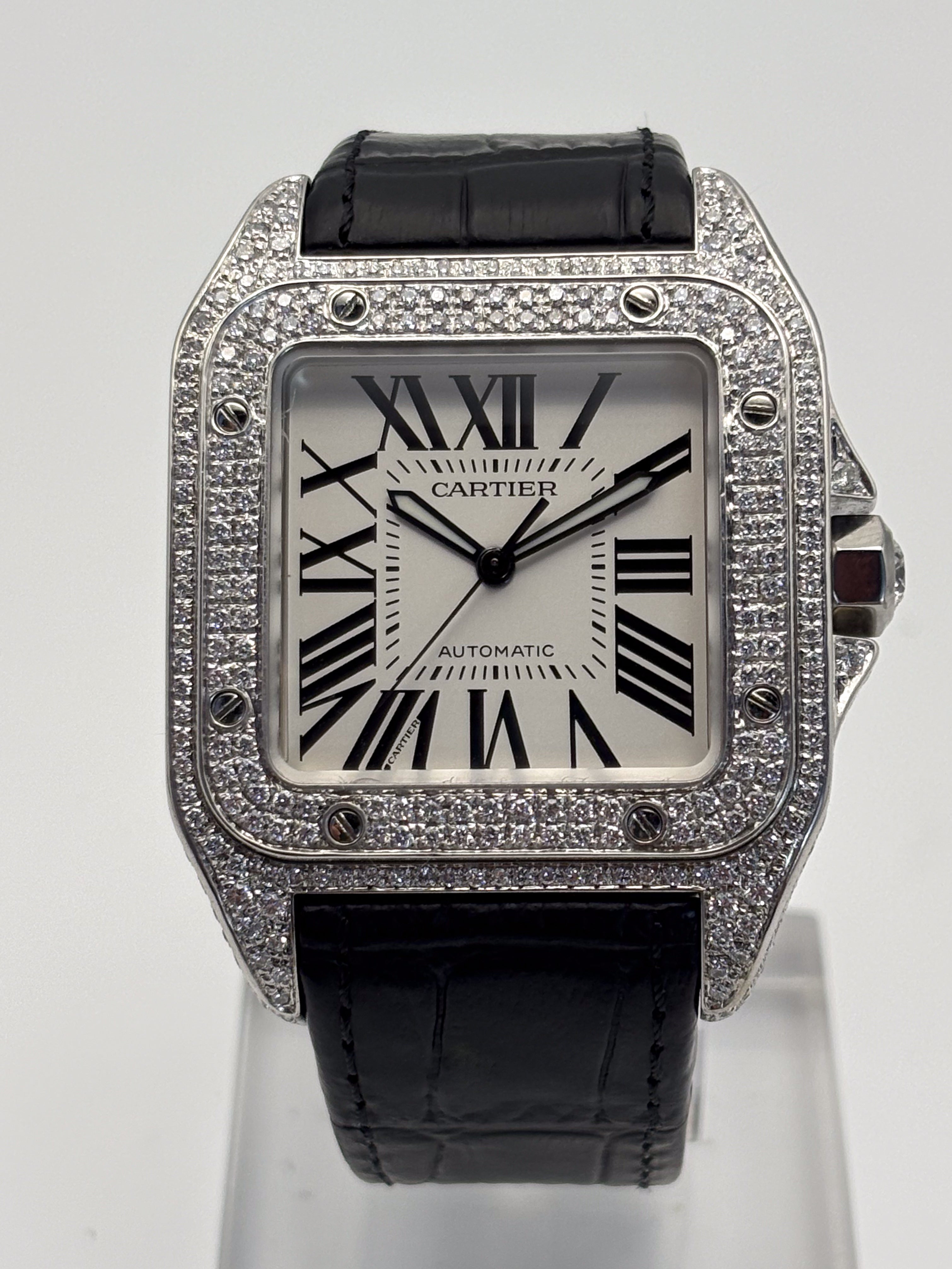 Cartier Santos 100  Full Diamonds Ref. 2656