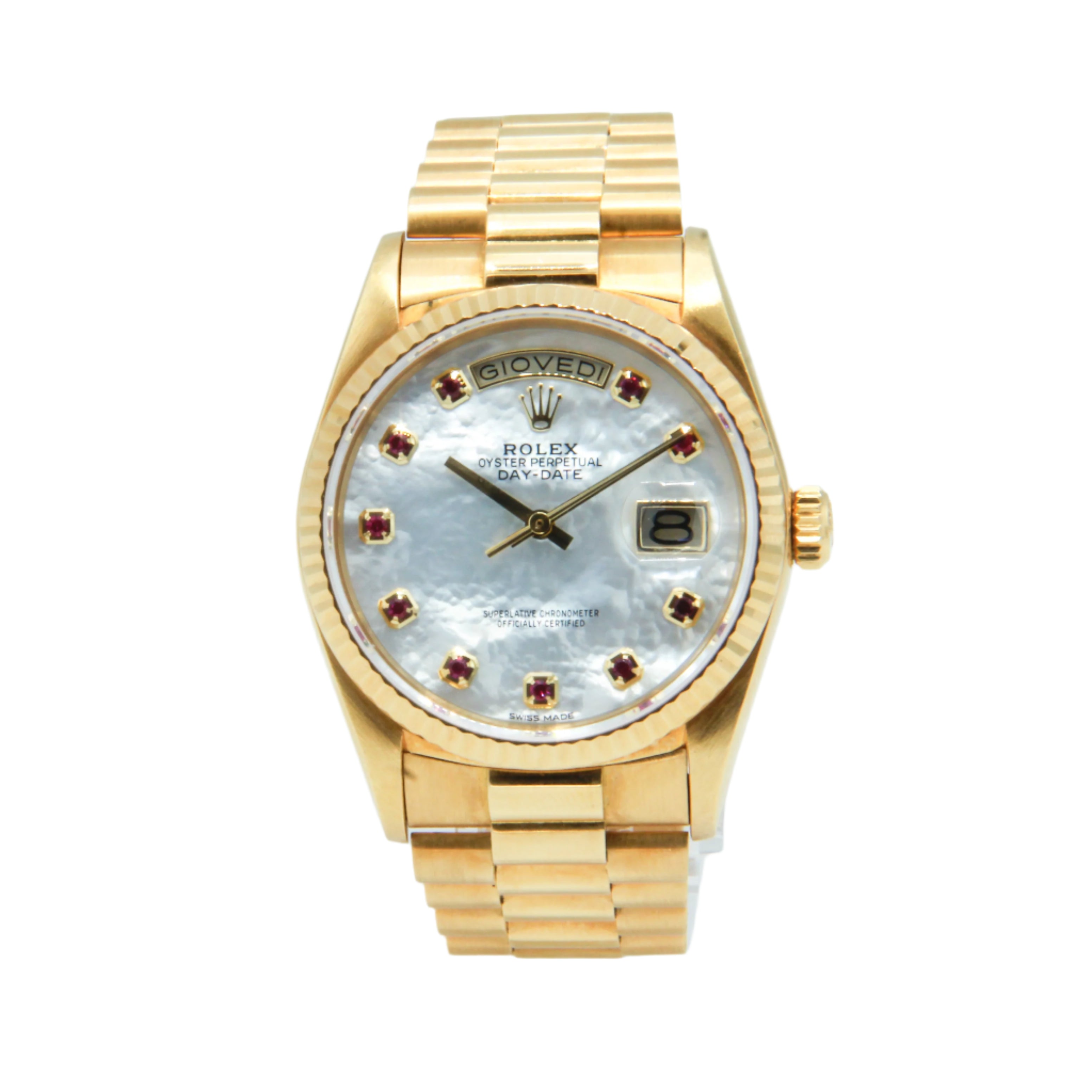 Rolex Day-Date Ref. 18038 Original MOP & Ruby Dial
