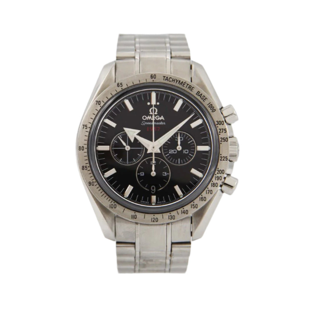Omega Speedmaster Broad Arrow 1957 Ref. 32110425001001 Co-Axial Top Conditions Full Set Year 2014